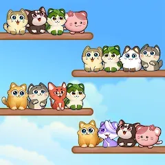 Скачать взломанную Cat Sort Puzzle: Cute Pet Game  [МОД Unlimited Money] - последняя версия apk на Андроид