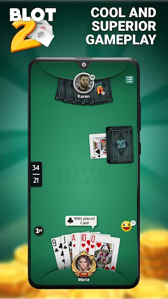 Blot 2 - Classic Belote (Блот 2)  [МОД Unlocked] Screenshot 3
