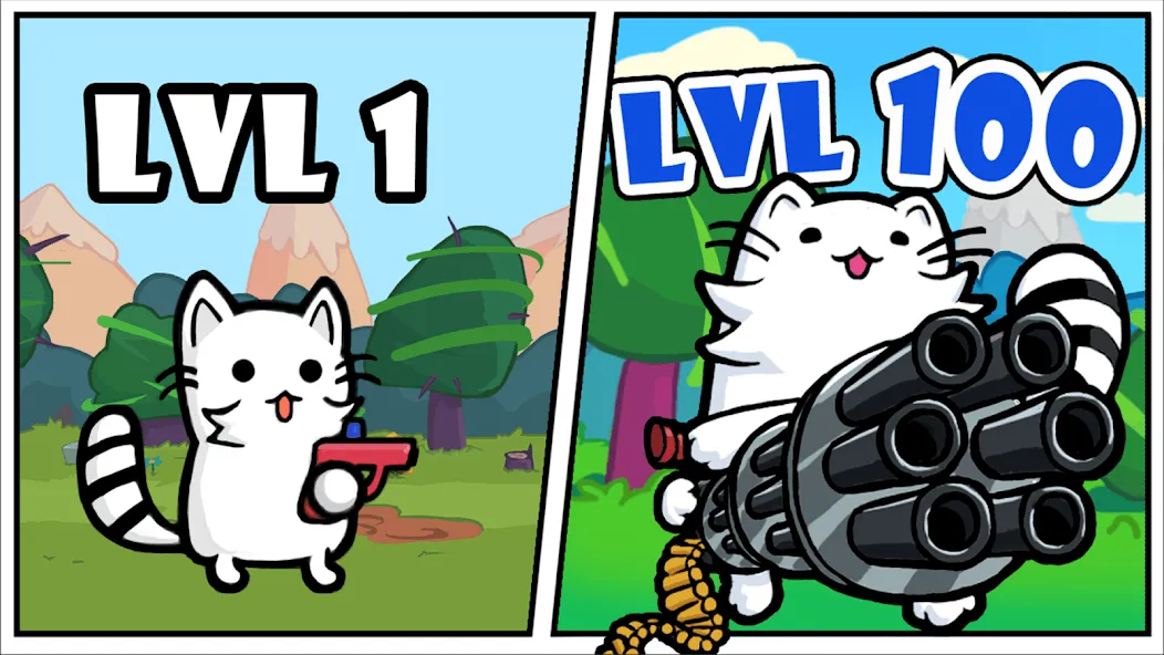 Stickman Cat Gun offline games  [МОД Меню] Screenshot 1
