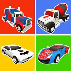 Скачать взлом Superhero Car Merge Battle  [МОД Бесконечные монеты] - стабильная версия apk на Андроид