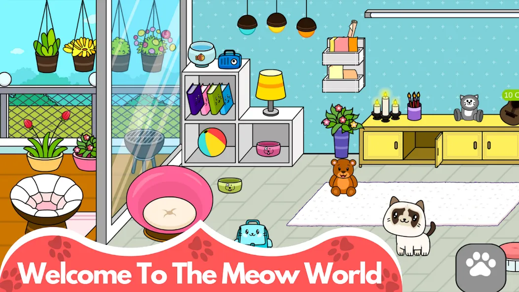 My Cat Town - Cute Kitty Games  [МОД Много монет] Screenshot 1