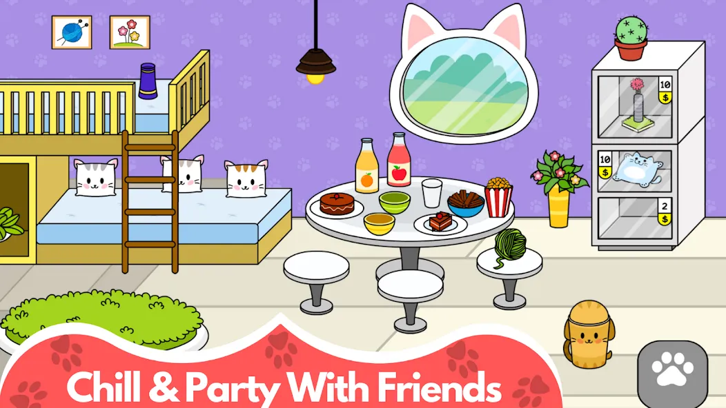 My Cat Town - Cute Kitty Games  [МОД Много монет] Screenshot 3
