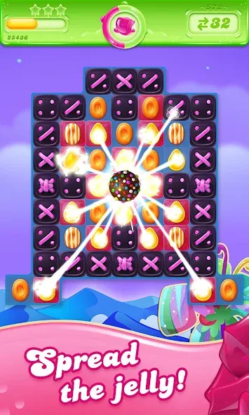 Candy Crush Jelly Saga (Кенди Краш Джелли Сага)  [МОД Mega Pack] Screenshot 1