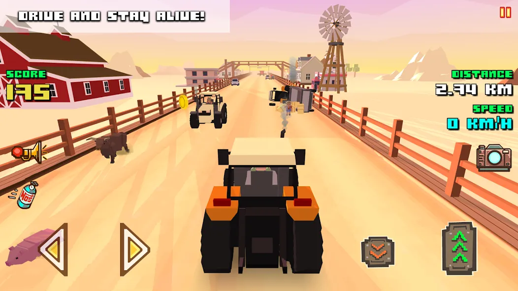 Blocky Farm Racing & Simulator  [МОД Бесконечные монеты] Screenshot 2