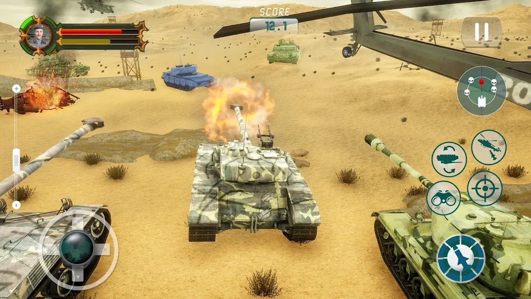 Army Tank Games Offline 3d  [МОД Все открыто] Screenshot 1