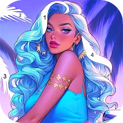 Взломанная Paint Color: Color by number  [МОД Mega Pack] - последняя версия apk на Андроид