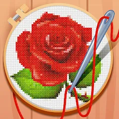 Взломанная Cross-Stitch: Coloring Book (Кросс)  [МОД Много денег] - стабильная версия apk на Андроид