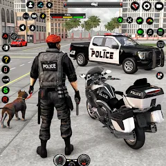 Взломанная US Police Car Parking - King  [МОД Все открыто] - стабильная версия apk на Андроид