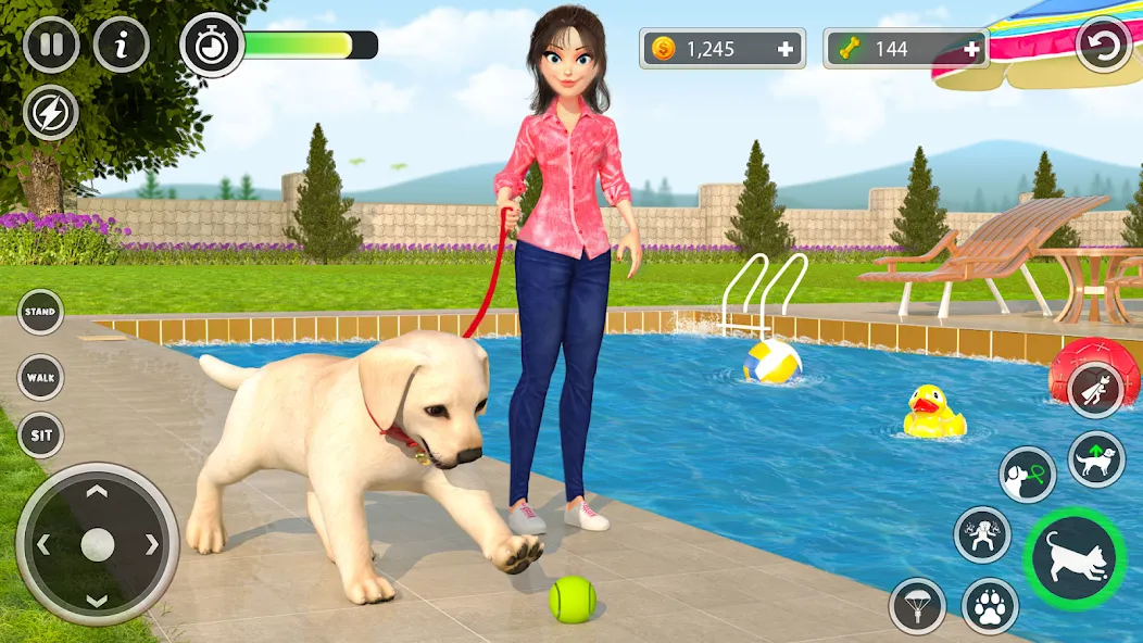 Dog Simulator Pet Dog Games 3D  [МОД Бесконечные монеты] Screenshot 2