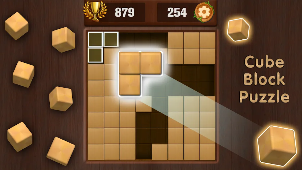 Wooden Cube Block Puzzle (Деревянный кубик головоломка)  [МОД Unlocked] Screenshot 1