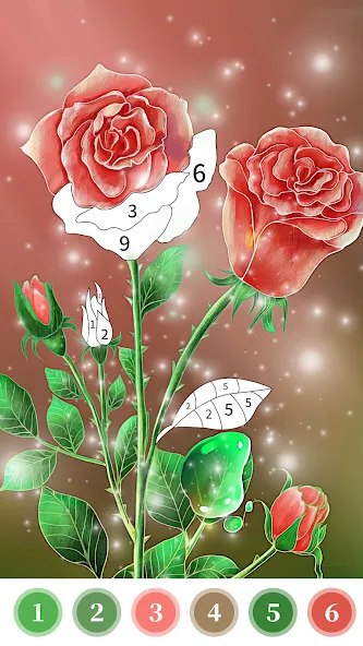 Rose Coloring Book Color Games  [МОД Бесконечные деньги] Screenshot 3