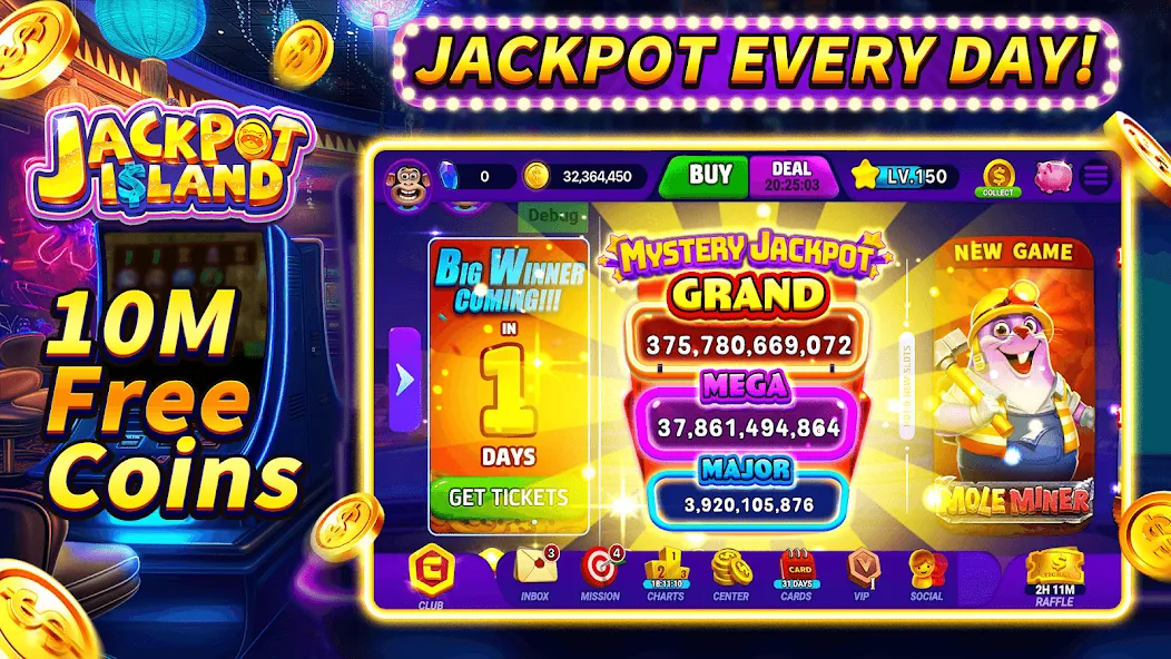Jackpot Island - Slots Machine (Джекпот Айленд)  [МОД Много денег] Screenshot 1