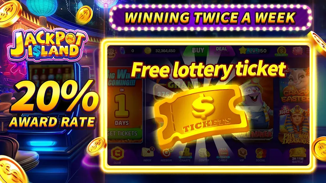 Jackpot Island - Slots Machine (Джекпот Айленд)  [МОД Много денег] Screenshot 2