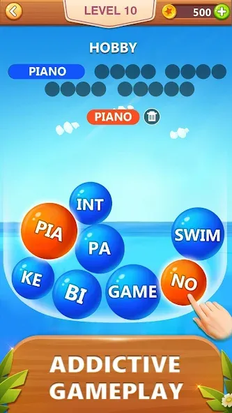 Word Bubble Puzzle - Word Game  [МОД Бесконечные монеты] Screenshot 2